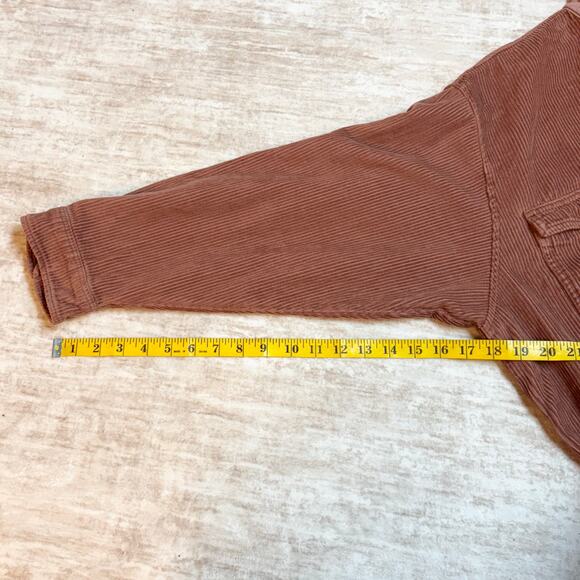 Lucky Brand Women’s XXL Blush Copper Corduroy Hoodie Jacket Shacket Hood Pockets - Picture 7 of 10